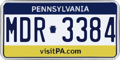PA license plate MDR3384