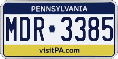 PA license plate MDR3385