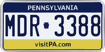 PA license plate MDR3388