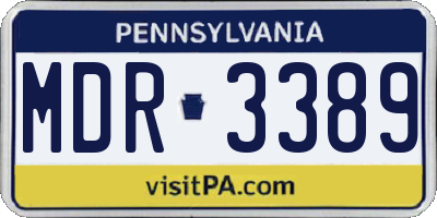 PA license plate MDR3389