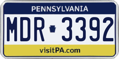 PA license plate MDR3392