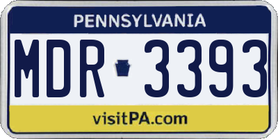 PA license plate MDR3393