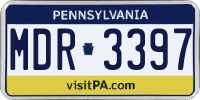 PA license plate MDR3397