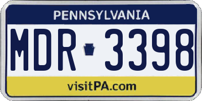 PA license plate MDR3398