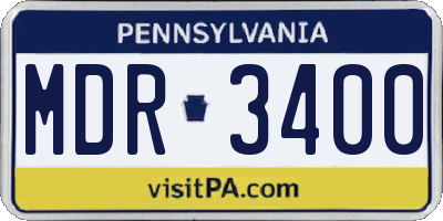 PA license plate MDR3400