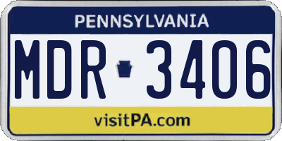 PA license plate MDR3406