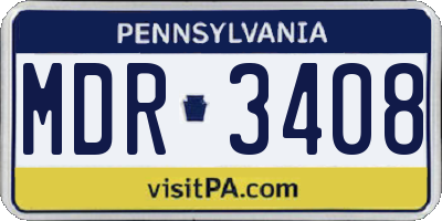 PA license plate MDR3408
