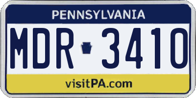 PA license plate MDR3410