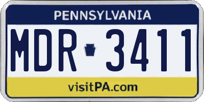 PA license plate MDR3411