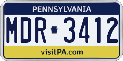 PA license plate MDR3412
