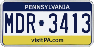 PA license plate MDR3413