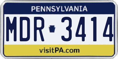 PA license plate MDR3414