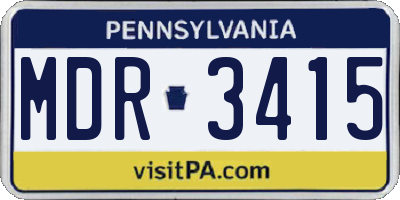 PA license plate MDR3415