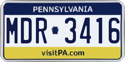 PA license plate MDR3416
