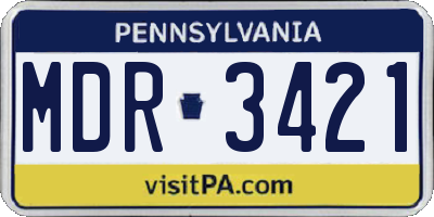 PA license plate MDR3421