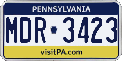 PA license plate MDR3423