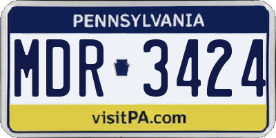 PA license plate MDR3424