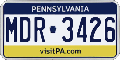 PA license plate MDR3426