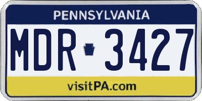 PA license plate MDR3427