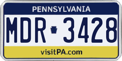 PA license plate MDR3428