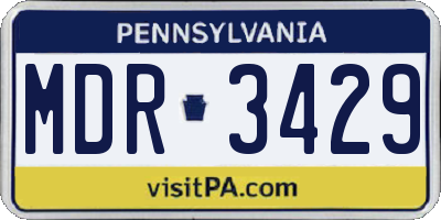 PA license plate MDR3429