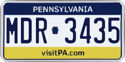 PA license plate MDR3435