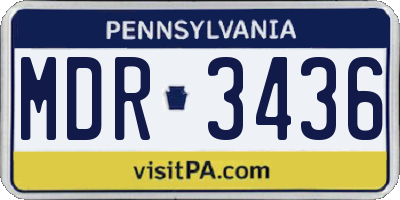 PA license plate MDR3436