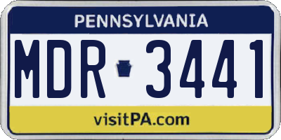 PA license plate MDR3441
