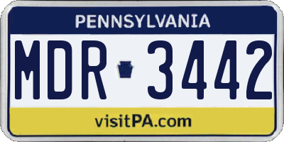 PA license plate MDR3442