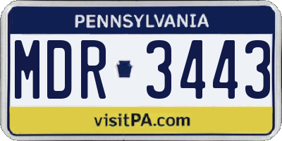 PA license plate MDR3443