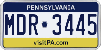 PA license plate MDR3445