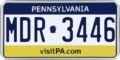 PA license plate MDR3446