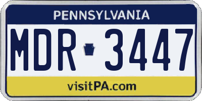 PA license plate MDR3447