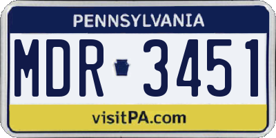 PA license plate MDR3451