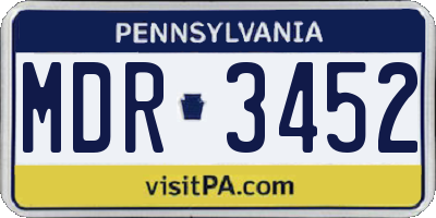 PA license plate MDR3452