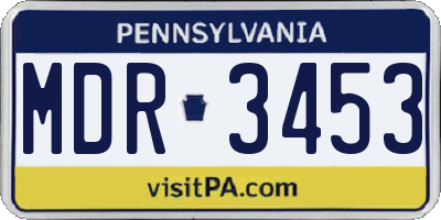 PA license plate MDR3453