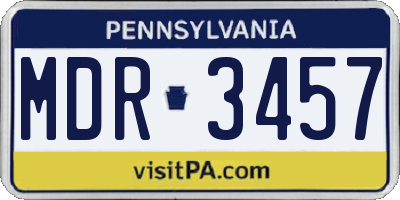 PA license plate MDR3457