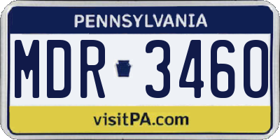 PA license plate MDR3460