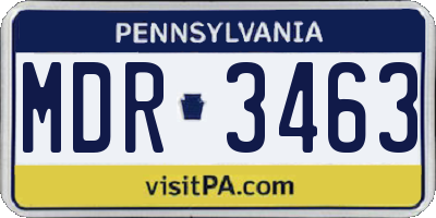 PA license plate MDR3463