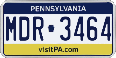 PA license plate MDR3464
