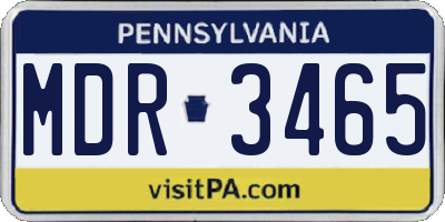 PA license plate MDR3465