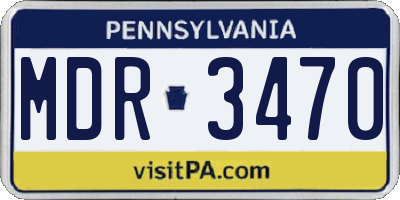 PA license plate MDR3470
