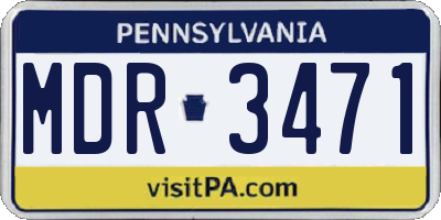 PA license plate MDR3471
