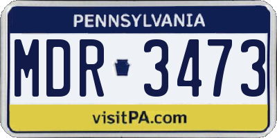 PA license plate MDR3473