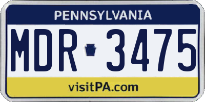 PA license plate MDR3475