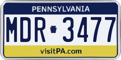 PA license plate MDR3477