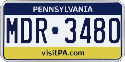 PA license plate MDR3480