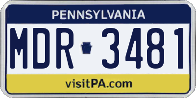 PA license plate MDR3481