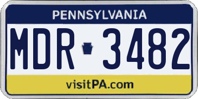 PA license plate MDR3482