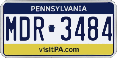 PA license plate MDR3484